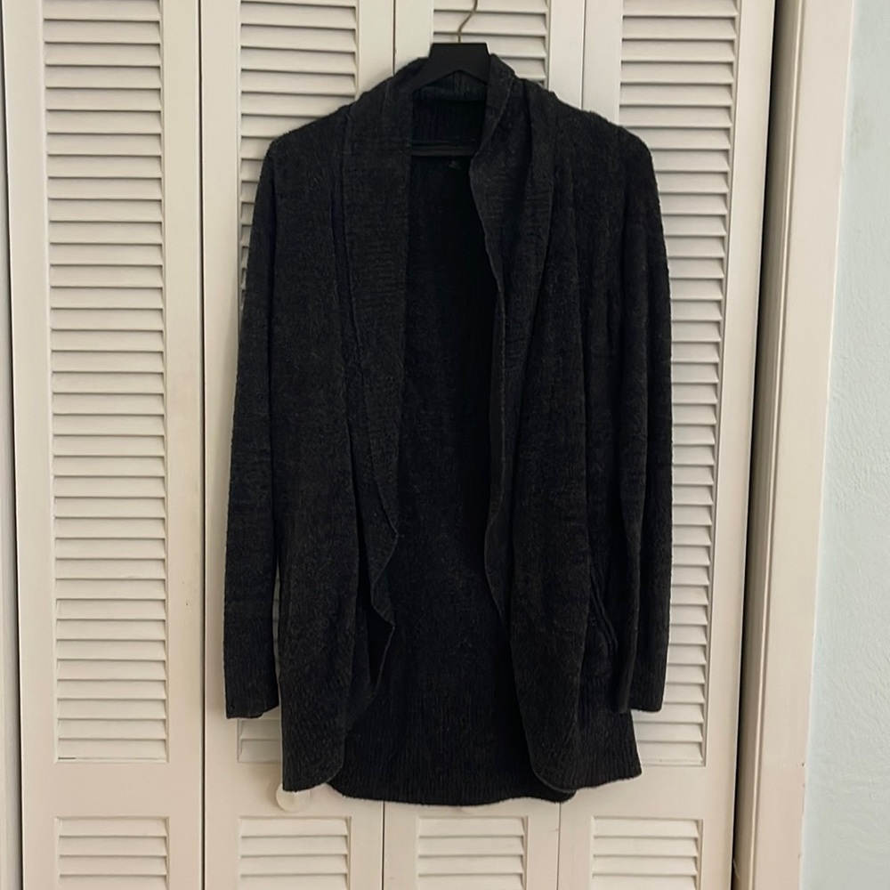 Dark Grey Barefoot Dreams Circle Open Cardigan